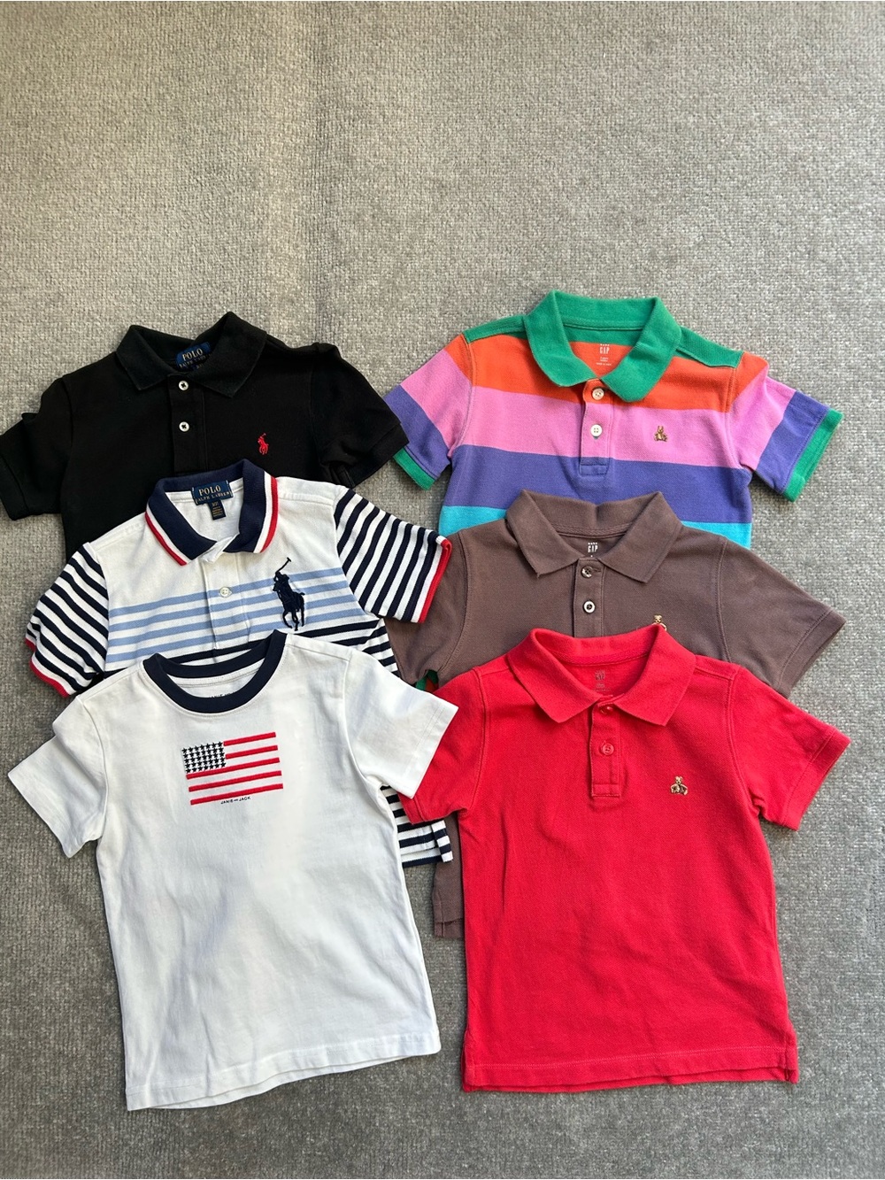 Bundle of 6 Toddler Polos/Shirts, Size 3 Ralph Lauren, Baby Gap, Janie And Jack